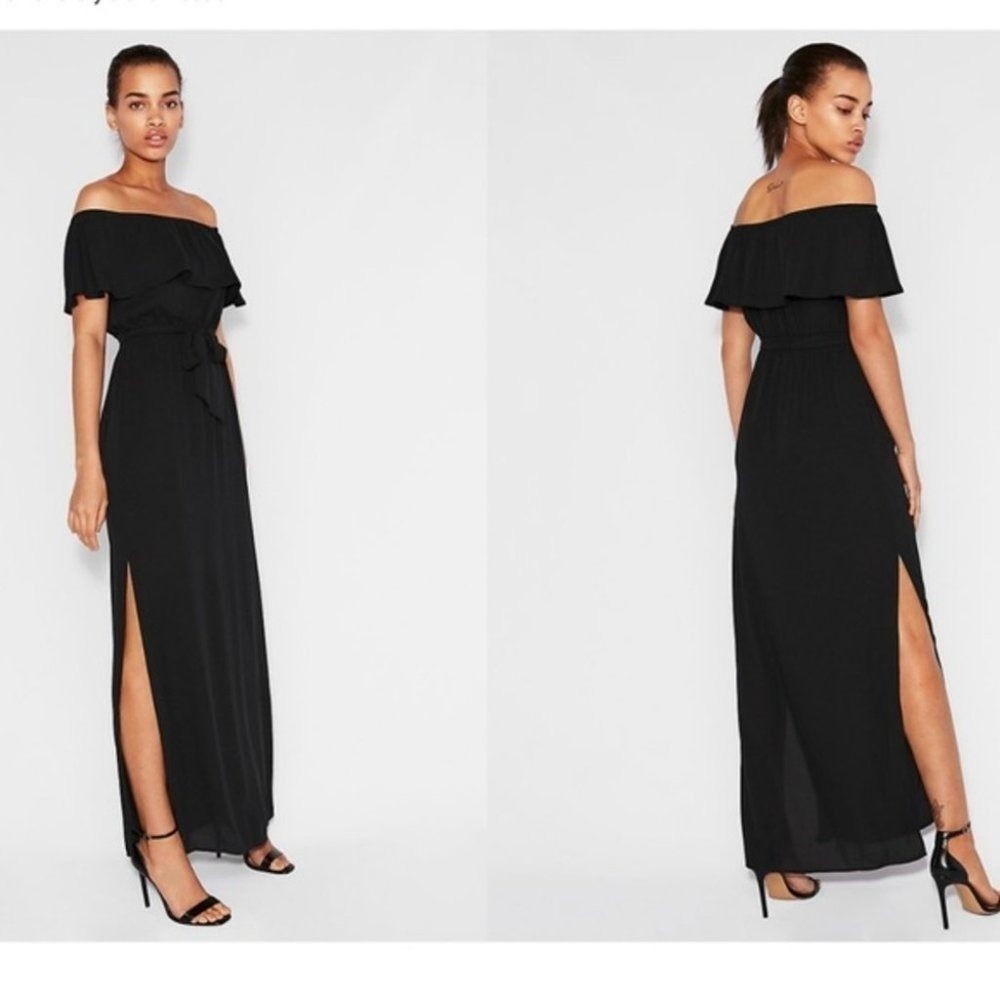 Express Off The Shoulder Tie Waist Maxi Dress‎ - Picture 5 of 6